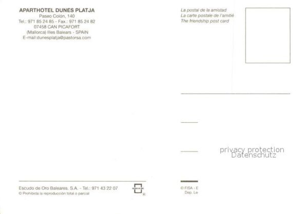 Can Picafort Mallorca Fliegeraufnahme Aparthotel Dunes Platja – Bild 2