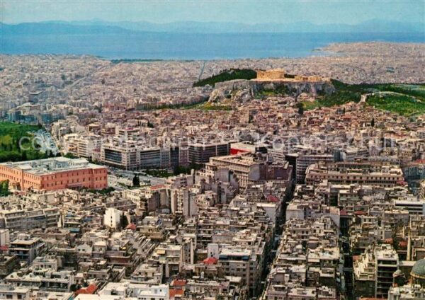 Athenes Athen Fliegeraufnahme mit Akropolis
