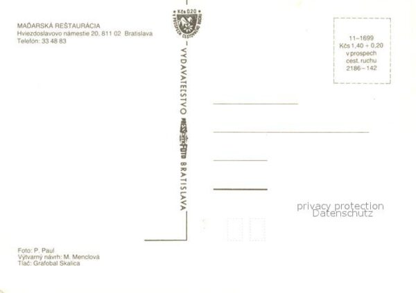 Bratislava Pressburg Pozsony Madarska Restauracia – Bild 2