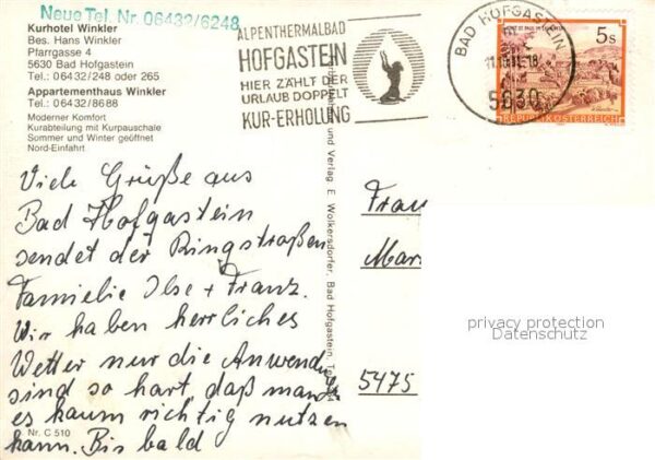 Bad Hofgastein Kurhotel Winkler Terrasse – Bild 2