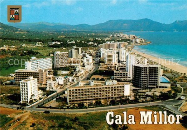 Cala Millor Mallorca Hotels Strand Berge Fliegeraufnahme