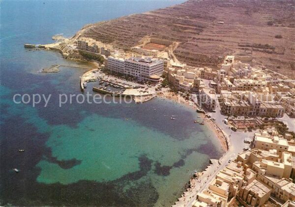 Gozo Malta Marsalforn Popular Resort Fliegeraufnah