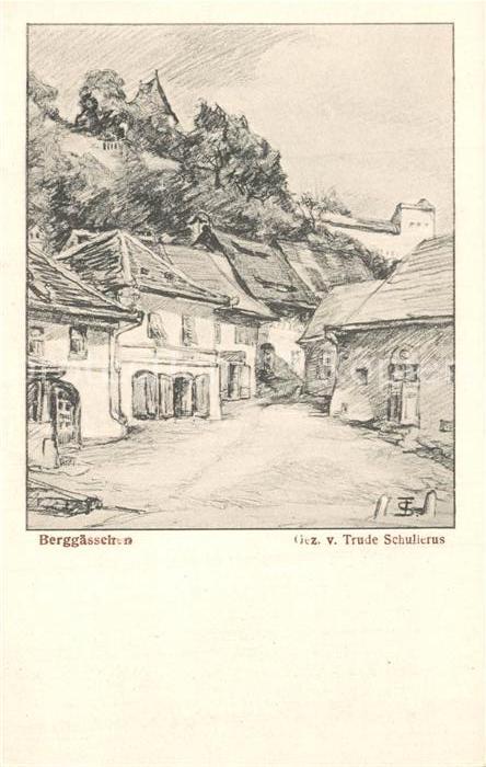 Sighisoara Schaessburg Berggässchen Zeichnung Trude Schulierus