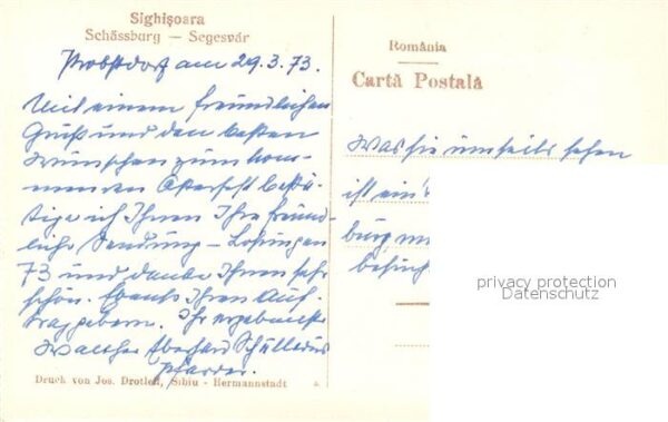 Sighisoara Schaessburg Berggässchen Zeichnung Trude Schulierus – Bild 2