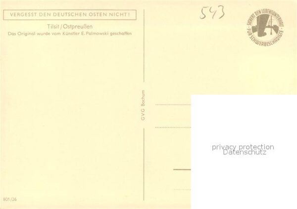 Tilsit Sowetsk Künstlerkarte E. Palmowski – Bild 2