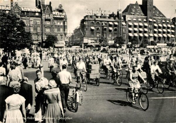 Copenhagen Kobenhavn Cyclists Town-Hall square