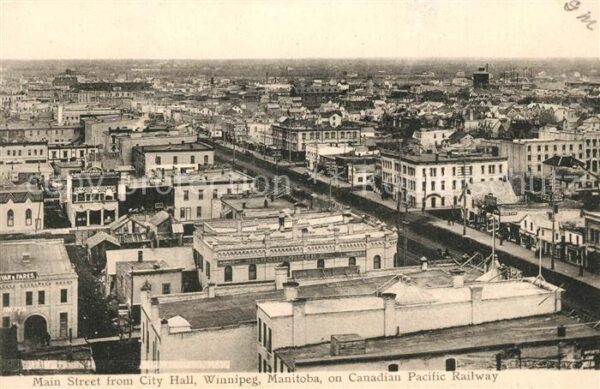 Winnipeg Main Street from City Hall on Pacific R