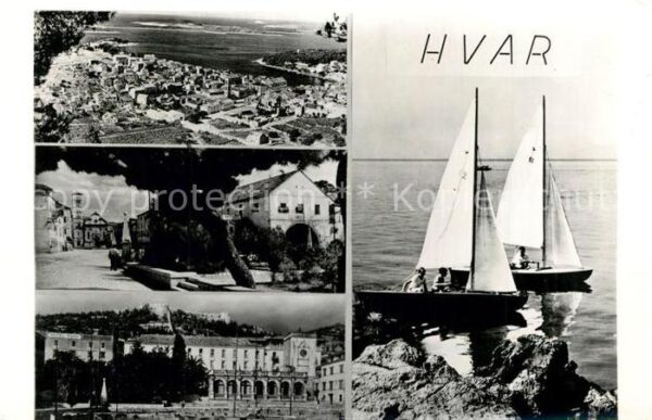 Hvar Panorama Teilansichten Segelboote
