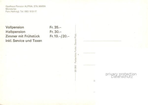 Zernez GR Gasthaus Pension Alpina Sta Maria – Bild 2