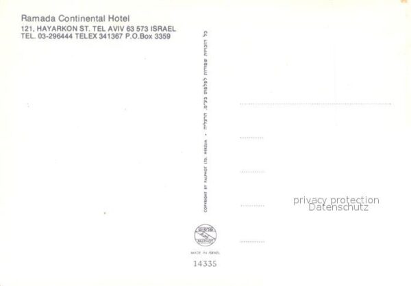 Tel Aviv Ramada Continental Hotel Strand Gastrau – Bild 2