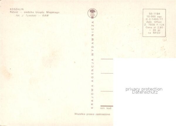 Koszalin Koeslin Pommern Ratusz – Bild 2