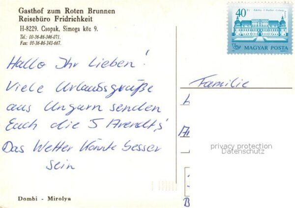Csopak Gasthof zum Roten Brunnen Bar Terrasse – Bild 2