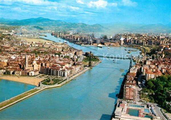Bilbao Espana Vista Panoramica aerea Puente Vizcaya