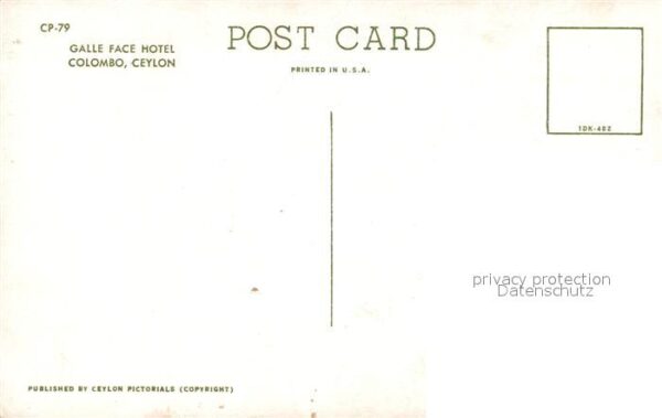 Colombo Ceylon Sri Lanka Galle Face Hotel – Bild 2