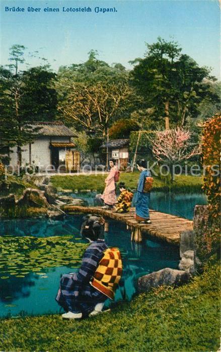 Japan Brücke über Lotosteich