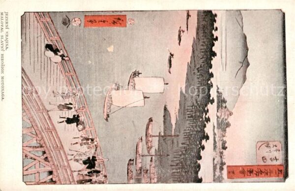 Japan Jezerni Krajina Maloval Slavny Hirosige