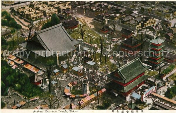 Tokyo Asakusa Kwannon Tempel  Fliegeraufnahme