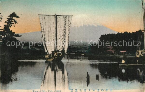 Mount Fuji Panorama Segelboot