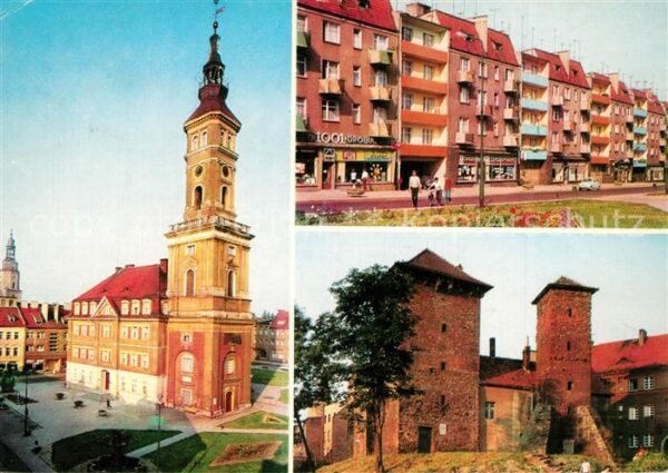 Prudnik Ratusz w Rynku Rynek Baszty murow miejs