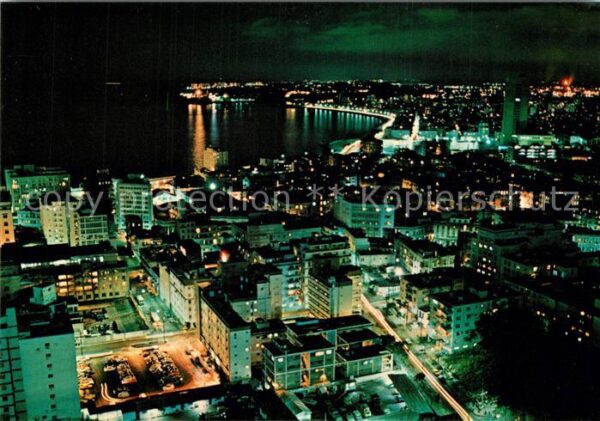 Havana Habana Aerial view of Havana at night