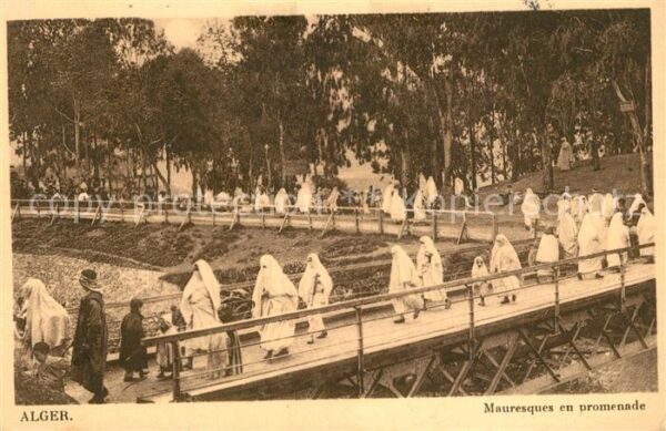 Alger Algerien Mauresques en promenade