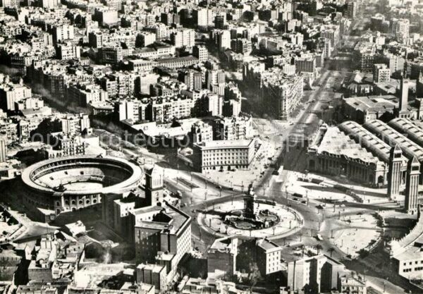 Barcelona Cataluna Fliegeraufnahme Plaza de Espana