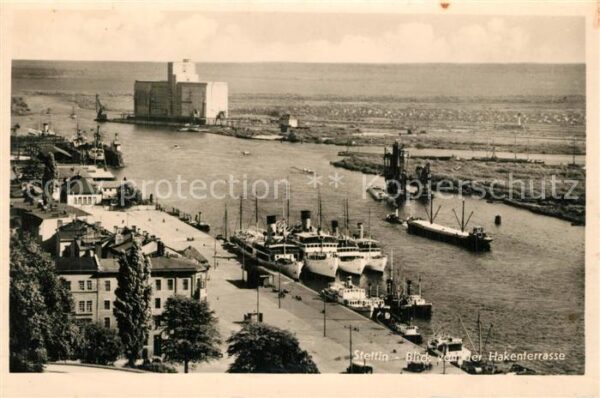 Stettin Szczecin Pommern Hafen Blick von der Hakenterrasse