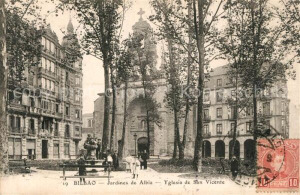 Bilbao Espana Jardines de Albia Yglesia de San Vicent