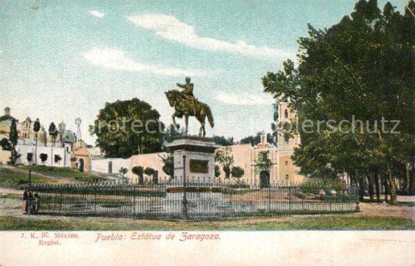 Puebla Statue Zaragoza
