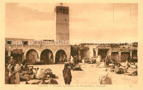 Gabes Place Saussier Minaret Menzel