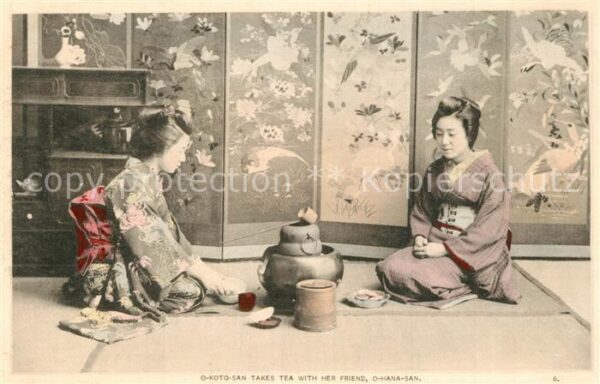 Japan O-Koto-San takes Tea O-Hana-San
