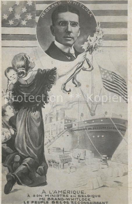 Politiker Brand Whitlock Amerika Belgien Schiff C