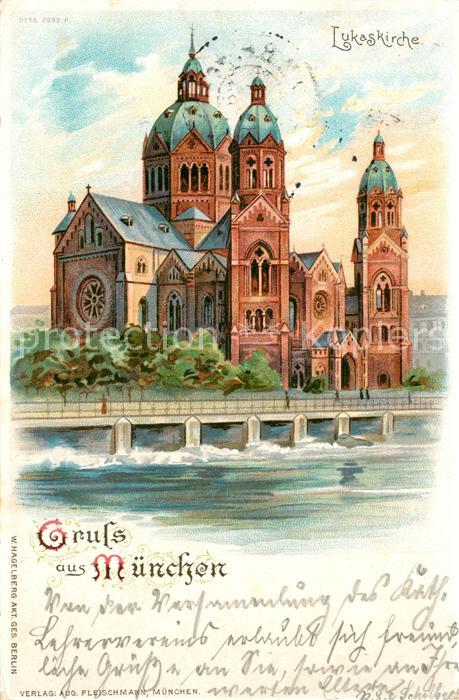 Verlag Hagelberg W. Nr. 2952 M?nchen Lukaskirche
