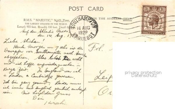 Dampfer Oceanliner RMS Majestic White Star Line – Bild 2