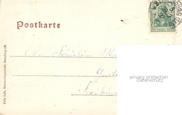 Datumskarte 1903 Strassburg M?nster Storchnest Garn – Bild 2