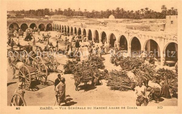 Gabes Vue Generale du Marché arabe de Djara