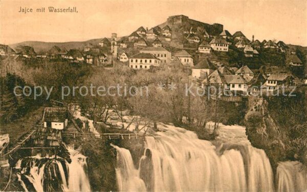 Jajce Bosnien Wasserfall Panorama