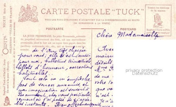 Verlag Tucks Oilette Nr. 762 Nice Palais de la Jetee Promenade – Bild 2