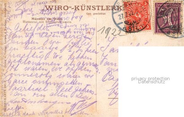 Verlag WIRO Wiedemann Nr. 2065 E M?nster am Stein Huttental Rhein – Bild 2
