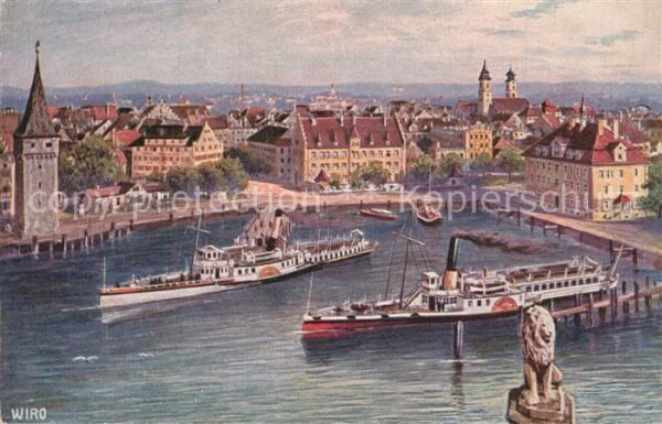 Verlag WIRO Wiedemann Nr. 2366 C Lindau Bodensee Dampfer