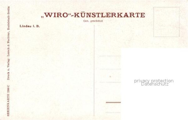 Verlag WIRO Wiedemann Nr. 2366 C Lindau Bodensee Dampfer – Bild 2