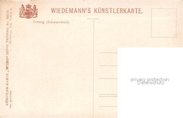 Verlag Wiedemann WIRO Nr. 2457 B Triberg Schwarzwald – Bild 2