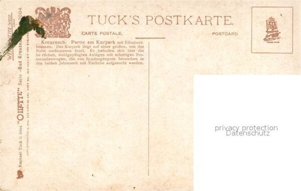 Verlag Tucks Oilette Nr. 2004 Kreuznach Kurpark Elisabethbrunnen – Bild 2