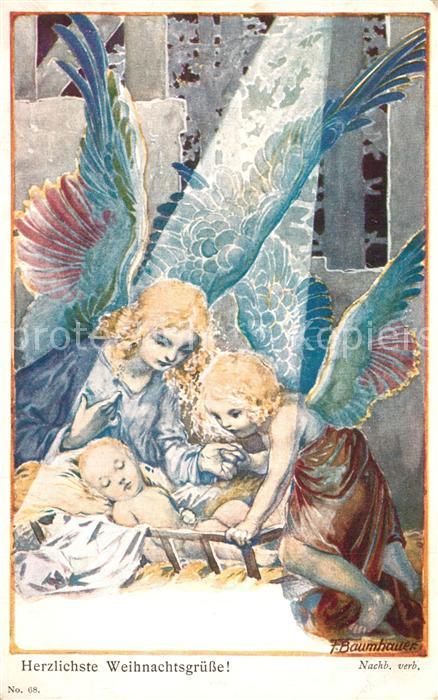 Weihnachten Schutzengel Christkind K?nstlerkarte F.