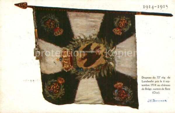 Fahnen Drapeau du 72e Regiment Landwehr Bregy