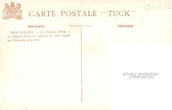 Verlag Tucks Oilette Nr. Montpellier Chateau d_Eau N. Beraud – Bild 2