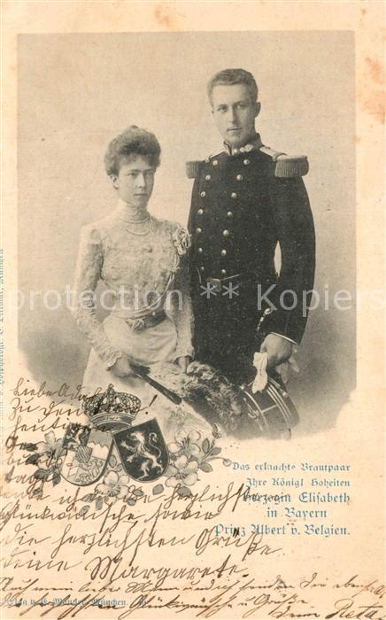 Adel Belgien Brautpaar Prinz Albert Herzogin Elisabe