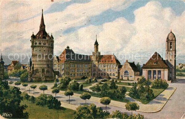 Verlag WIRO Wiedemann Nr. 3509 Worms Wasserturm Eleonorenschule L