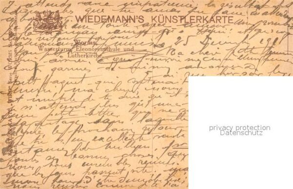 Verlag WIRO Wiedemann Nr. 3509 Worms Wasserturm Eleonorenschule L – Bild 2