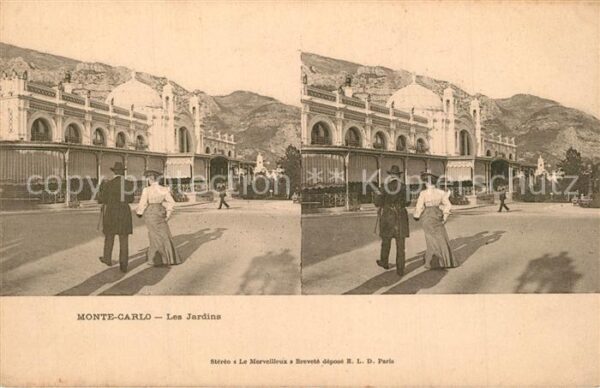 Stereoscopkarte Monte-Carlo Les Jardins